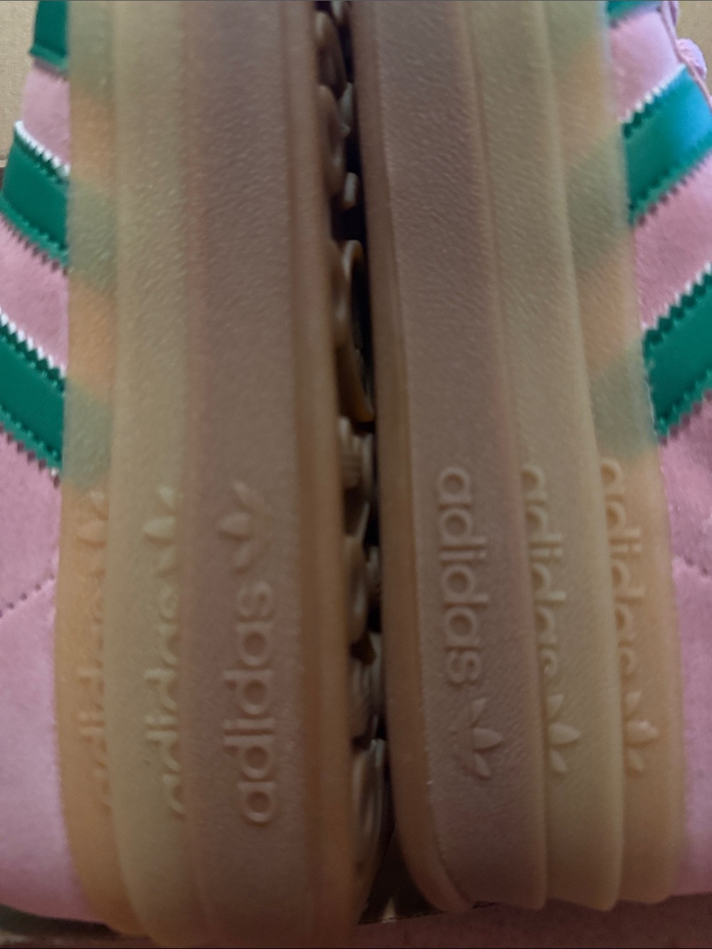 NWT Adidas Gazelle Bold W True Pink Green Sneakers Sz 8 (run big!) - Picture 6 of 12